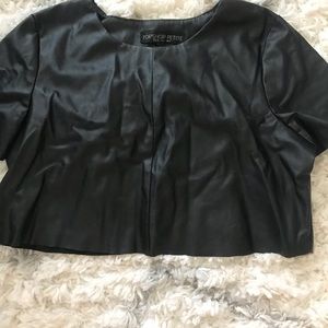 Top Shop Leather Crop Top